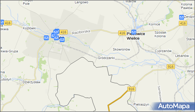 mapa Gródczanki, Gródczanki na mapie Targeo