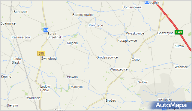 mapa Grodziszowice, Grodziszowice na mapie Targeo