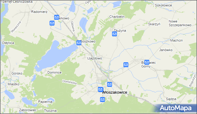 mapa Grotniki gmina Włoszakowice, Grotniki gmina Włoszakowice na mapie Targeo