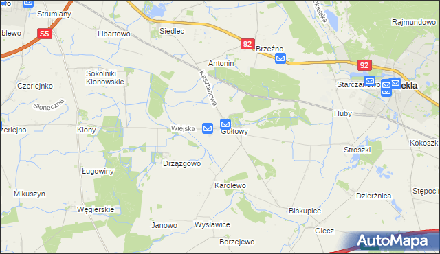 mapa Gułtowy, Gułtowy na mapie Targeo