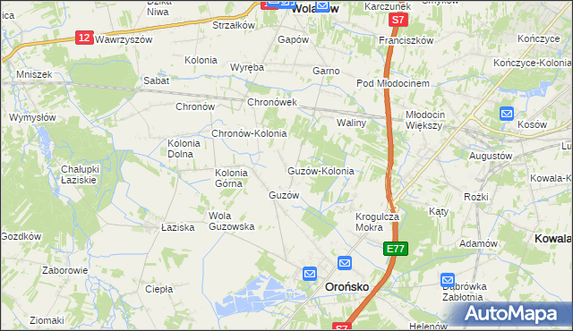 mapa Guzów-Kolonia, Guzów-Kolonia na mapie Targeo