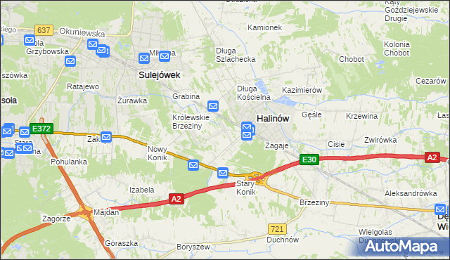 mapa Hipolitów gmina Halinów, Hipolitów gmina Halinów na mapie Targeo