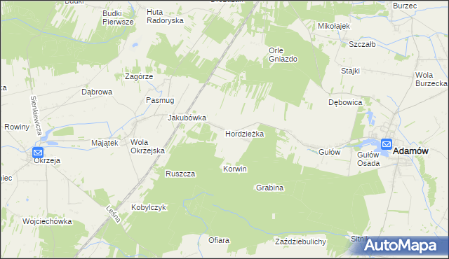 mapa Hordzieżka, Hordzieżka na mapie Targeo