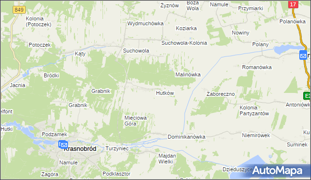 mapa Hutków, Hutków na mapie Targeo