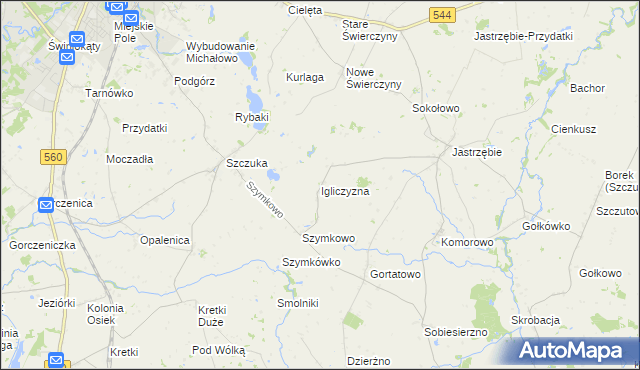 mapa Igliczyzna, Igliczyzna na mapie Targeo