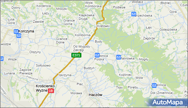 mapa Jabłonica Polska, Jabłonica Polska na mapie Targeo