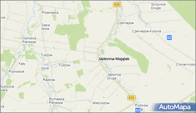 mapa Jabłonna-Majątek, Jabłonna-Majątek na mapie Targeo