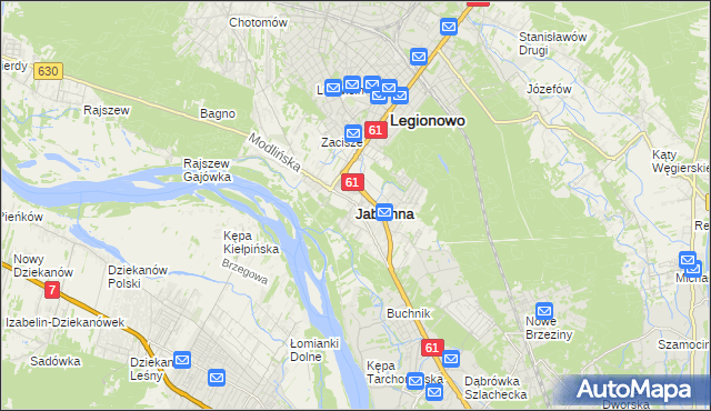 mapa Jabłonna powiat legionowski, Jabłonna powiat legionowski na mapie Targeo