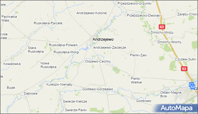 mapa Jabłonowo-Klacze, Jabłonowo-Klacze na mapie Targeo