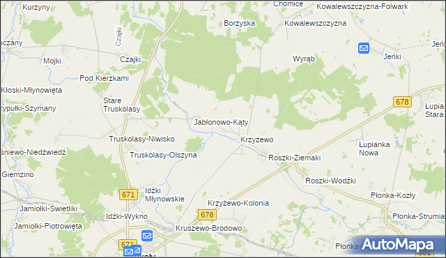 mapa Jabłonowo-Wypychy, Jabłonowo-Wypychy na mapie Targeo