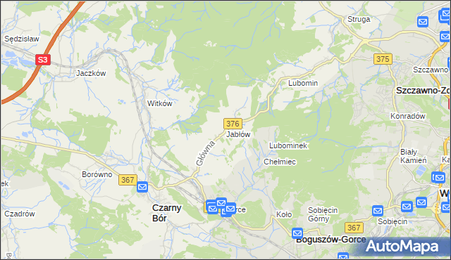 mapa Jabłów, Jabłów na mapie Targeo