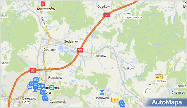 mapa Jaczków, Jaczków na mapie Targeo