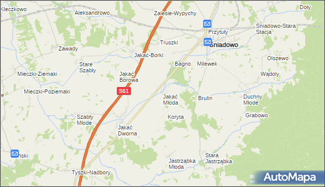 mapa Jakać Młoda, Jakać Młoda na mapie Targeo