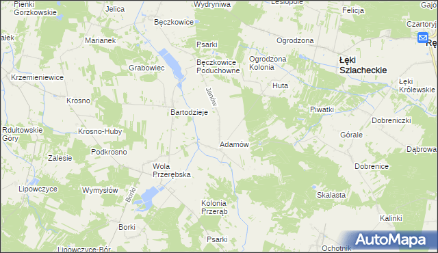 mapa Janów gmina Łęki Szlacheckie, Janów gmina Łęki Szlacheckie na mapie Targeo