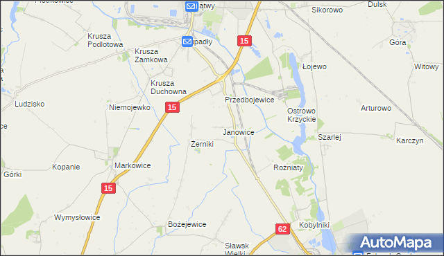 mapa Janowice gmina Kruszwica, Janowice gmina Kruszwica na mapie Targeo