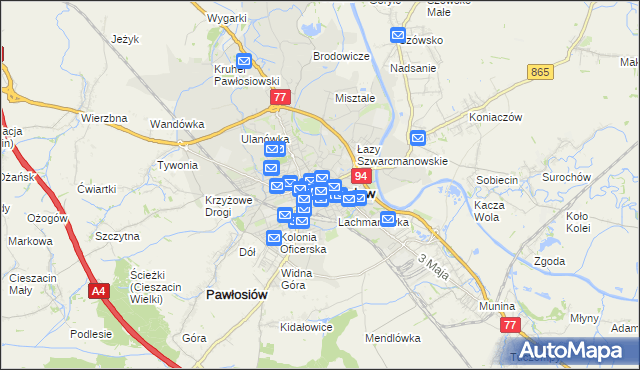 mapa Jarosławia, Jarosław na mapie Targeo