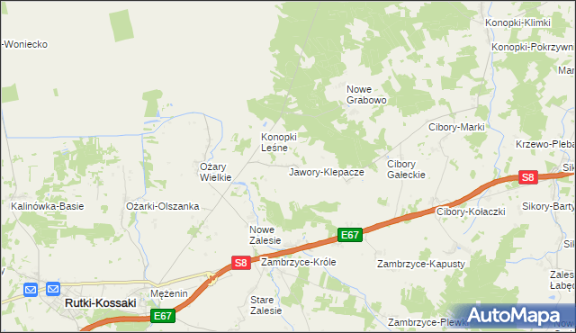 mapa Jawory-Klepacze, Jawory-Klepacze na mapie Targeo