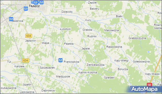 mapa Jaźwie, Jaźwie na mapie Targeo