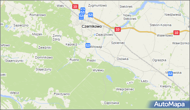 mapa Jaźwiny gmina Czernikowo, Jaźwiny gmina Czernikowo na mapie Targeo