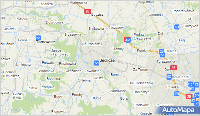 mapa Jedlicze, Jedlicze na mapie Targeo