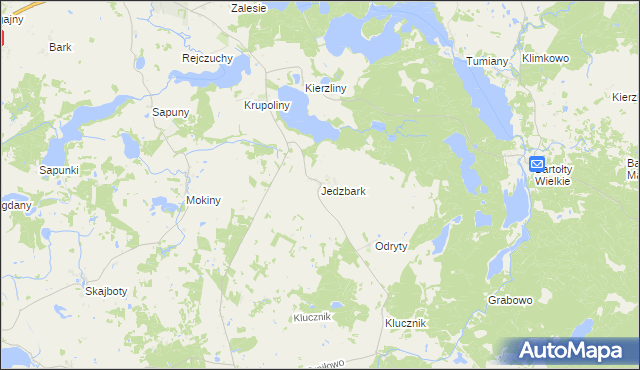 mapa Jedzbark, Jedzbark na mapie Targeo