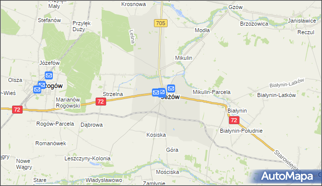 mapa Jeżów powiat brzeziński, Jeżów powiat brzeziński na mapie Targeo