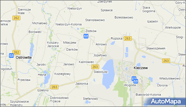 mapa Józefowo gmina Kleczew, Józefowo gmina Kleczew na mapie Targeo