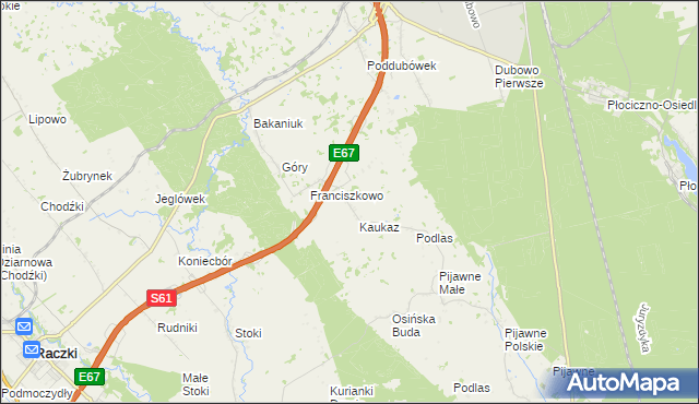 mapa Józefowo gmina Raczki, Józefowo gmina Raczki na mapie Targeo