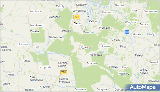 mapa Jóźwików, Jóźwików na mapie Targeo