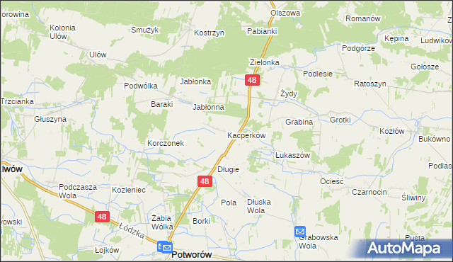 mapa Kacperków, Kacperków na mapie Targeo