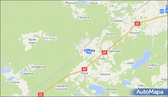 mapa Kaliska powiat starogardzki, Kaliska powiat starogardzki na mapie Targeo