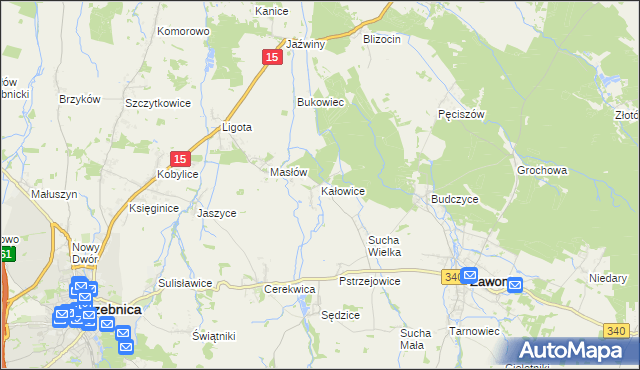 mapa Kałowice, Kałowice na mapie Targeo