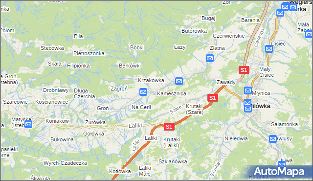 mapa Kamesznica, Kamesznica na mapie Targeo