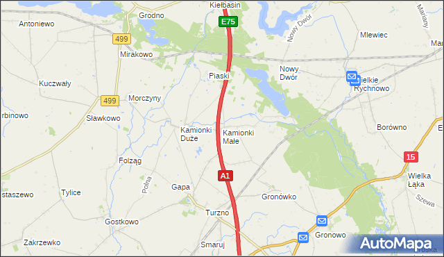 mapa Kamionki Małe, Kamionki Małe na mapie Targeo