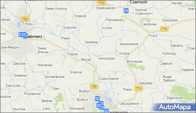 mapa Kamyszów, Kamyszów na mapie Targeo