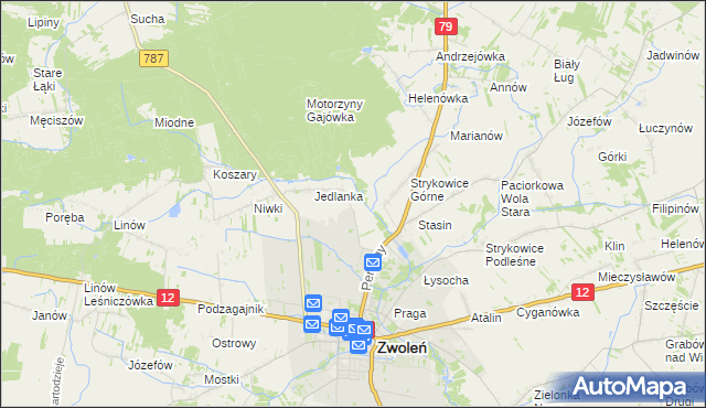 mapa Karczówka gmina Zwoleń, Karczówka gmina Zwoleń na mapie Targeo