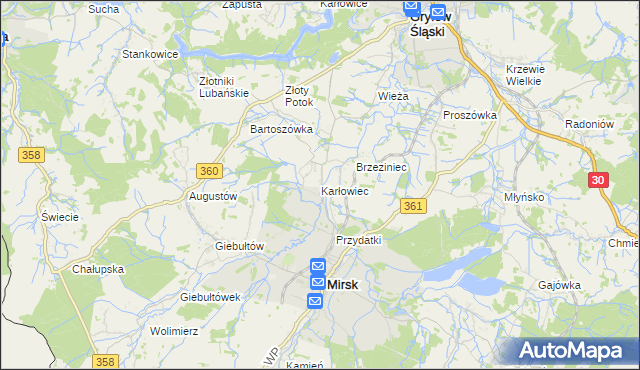 mapa Karłowiec, Karłowiec na mapie Targeo