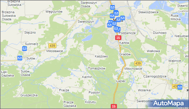 mapa Kaszowo, Kaszowo na mapie Targeo