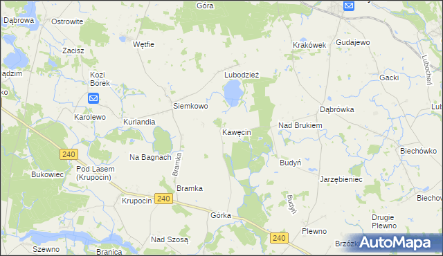 mapa Kawęcin, Kawęcin na mapie Targeo