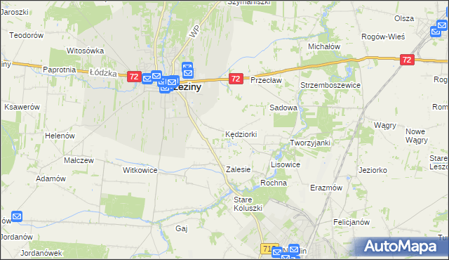 mapa Kędziorki, Kędziorki na mapie Targeo