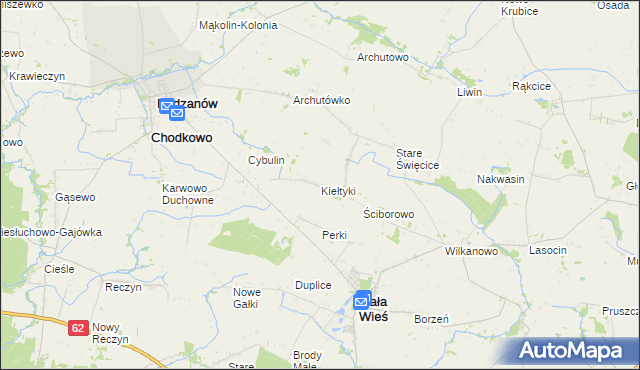 mapa Kiełtyki, Kiełtyki na mapie Targeo
