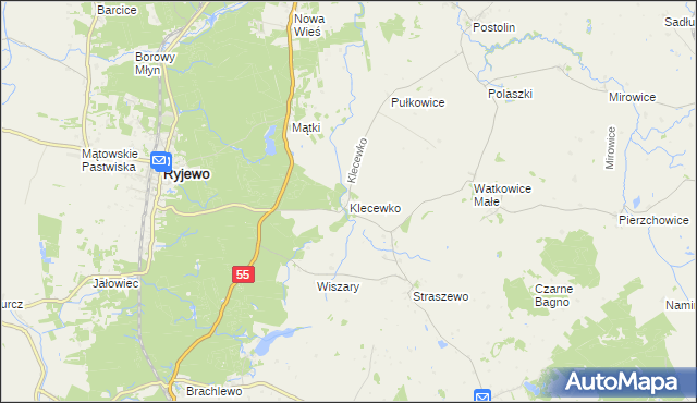 mapa Klecewko, Klecewko na mapie Targeo