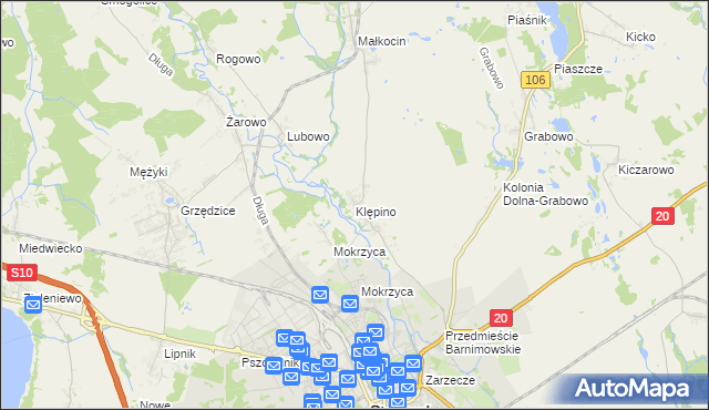 mapa Klępino, Klępino na mapie Targeo