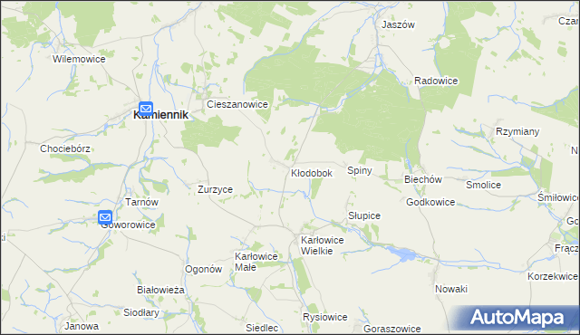 mapa Kłodobok, Kłodobok na mapie Targeo