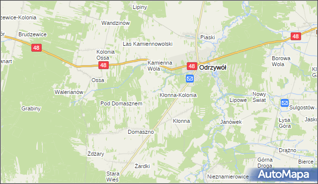 mapa Kłonna-Kolonia, Kłonna-Kolonia na mapie Targeo