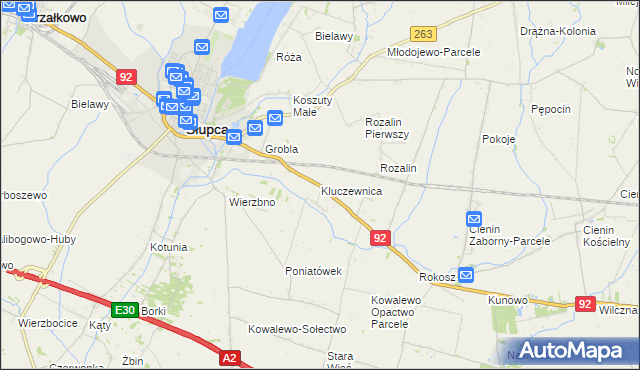 mapa Kluczewnica, Kluczewnica na mapie Targeo