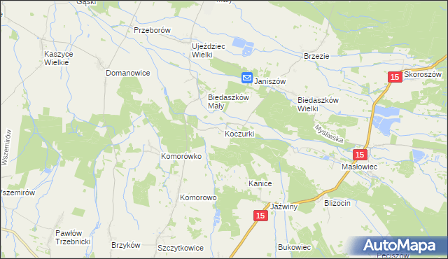 mapa Koczurki, Koczurki na mapie Targeo