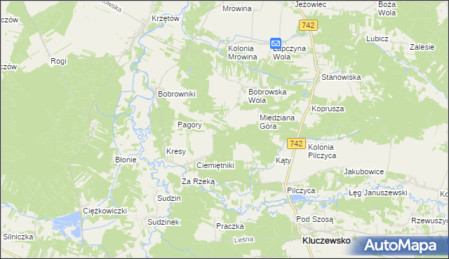 mapa Kolonia Bobrowska Wola, Kolonia Bobrowska Wola na mapie Targeo