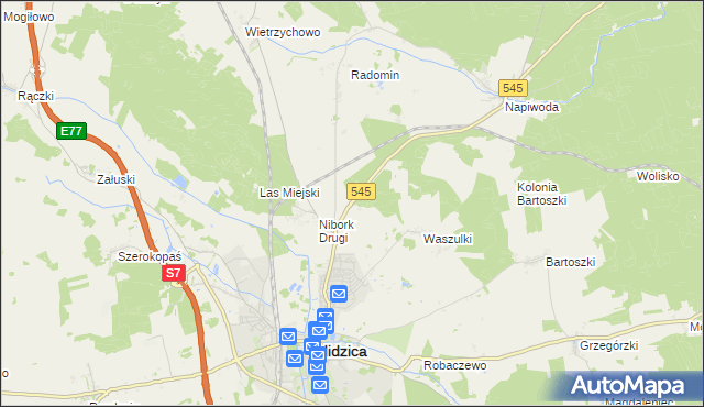 mapa Kolonia Waszulki, Kolonia Waszulki na mapie Targeo