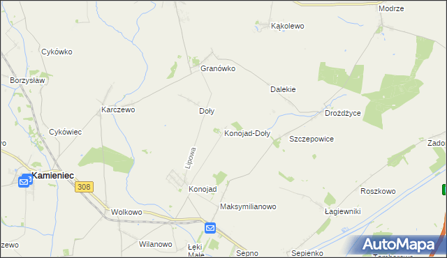 mapa Konojad-Doły, Konojad-Doły na mapie Targeo